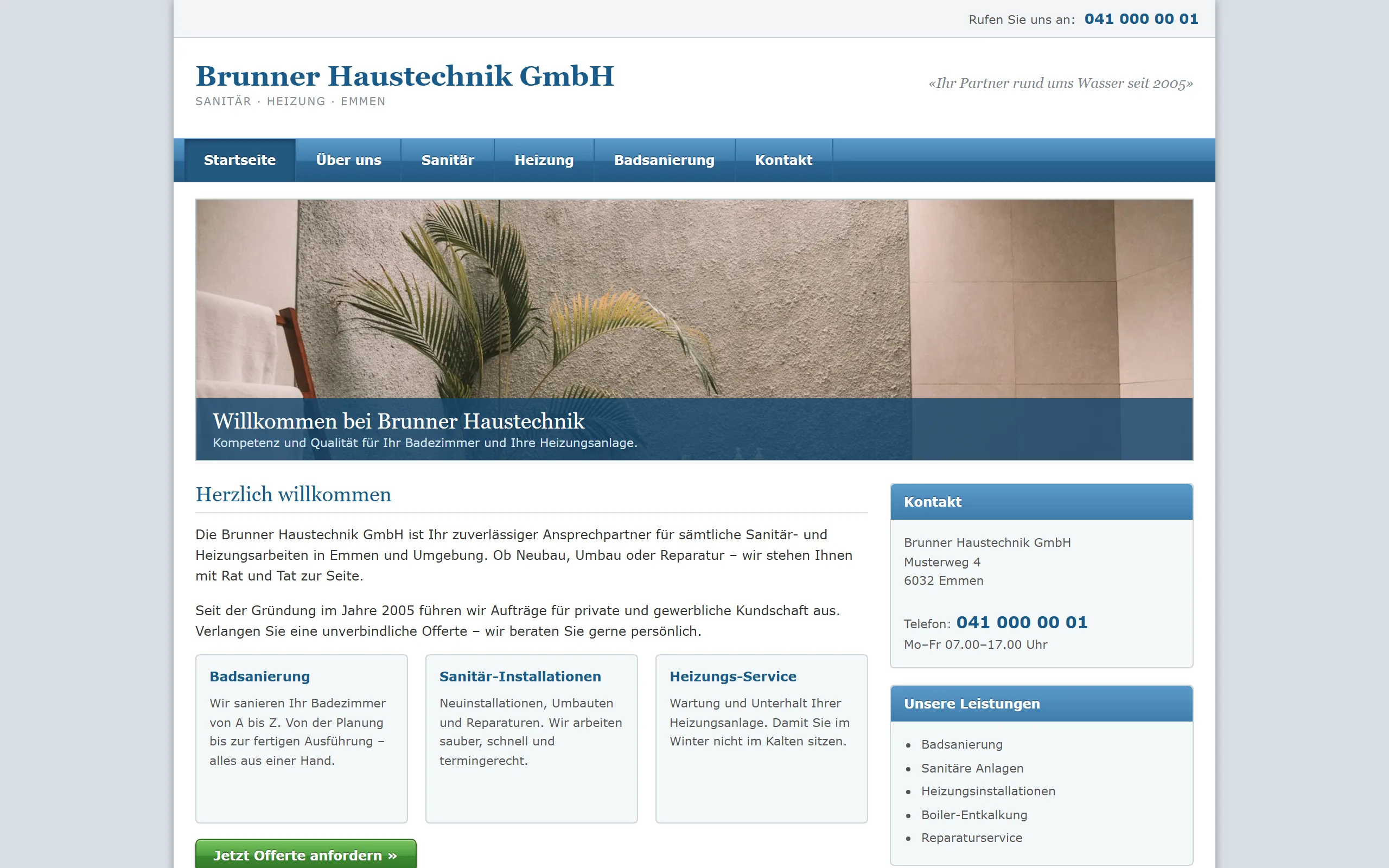 Vorher: veraltete Handwerker-Website